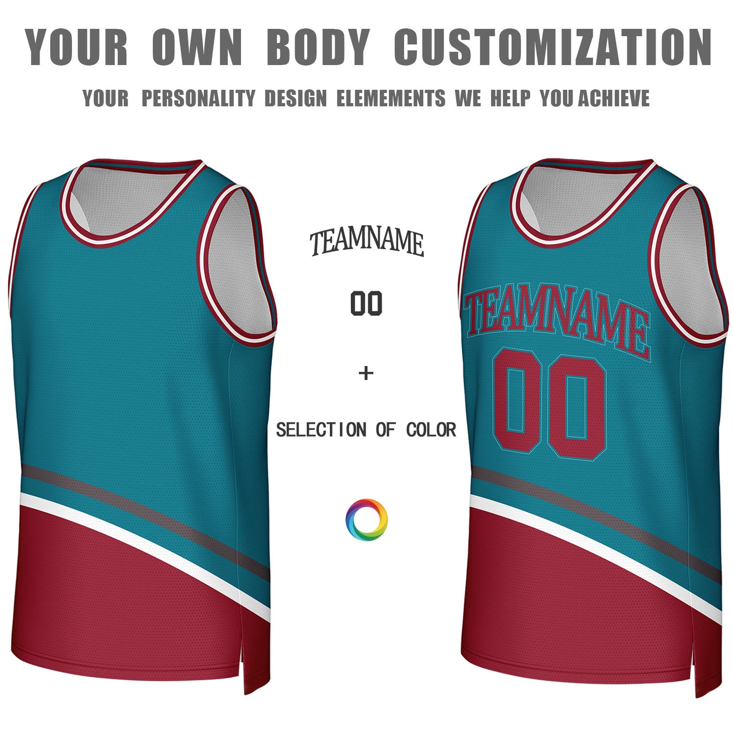 Custom White & Teal Reversible Basketball Jersey | Personalized Team Jerseys for Adult & Youth