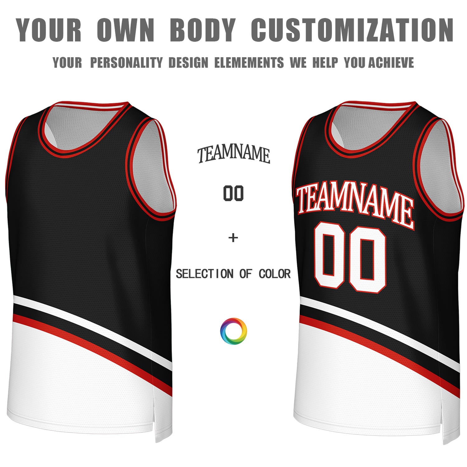 Custom Black & White Reversible Basketball Jersey | Personalized Team Jerseys for Adult & Youth