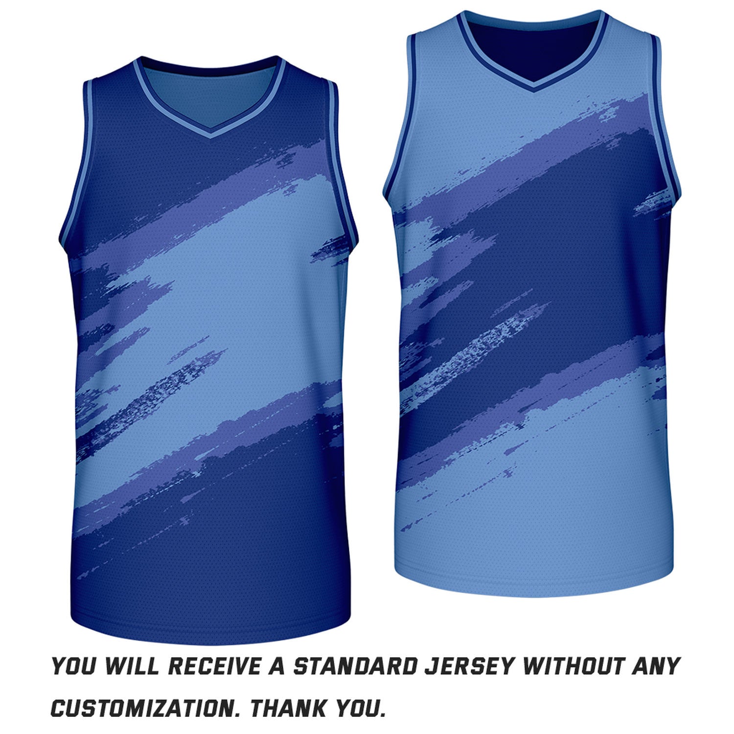 Custom Dark Blue & Light Blue Brush Stroke Reversible Basketball Jersey | Adult Youth Jerseys for Large Group Team Orders