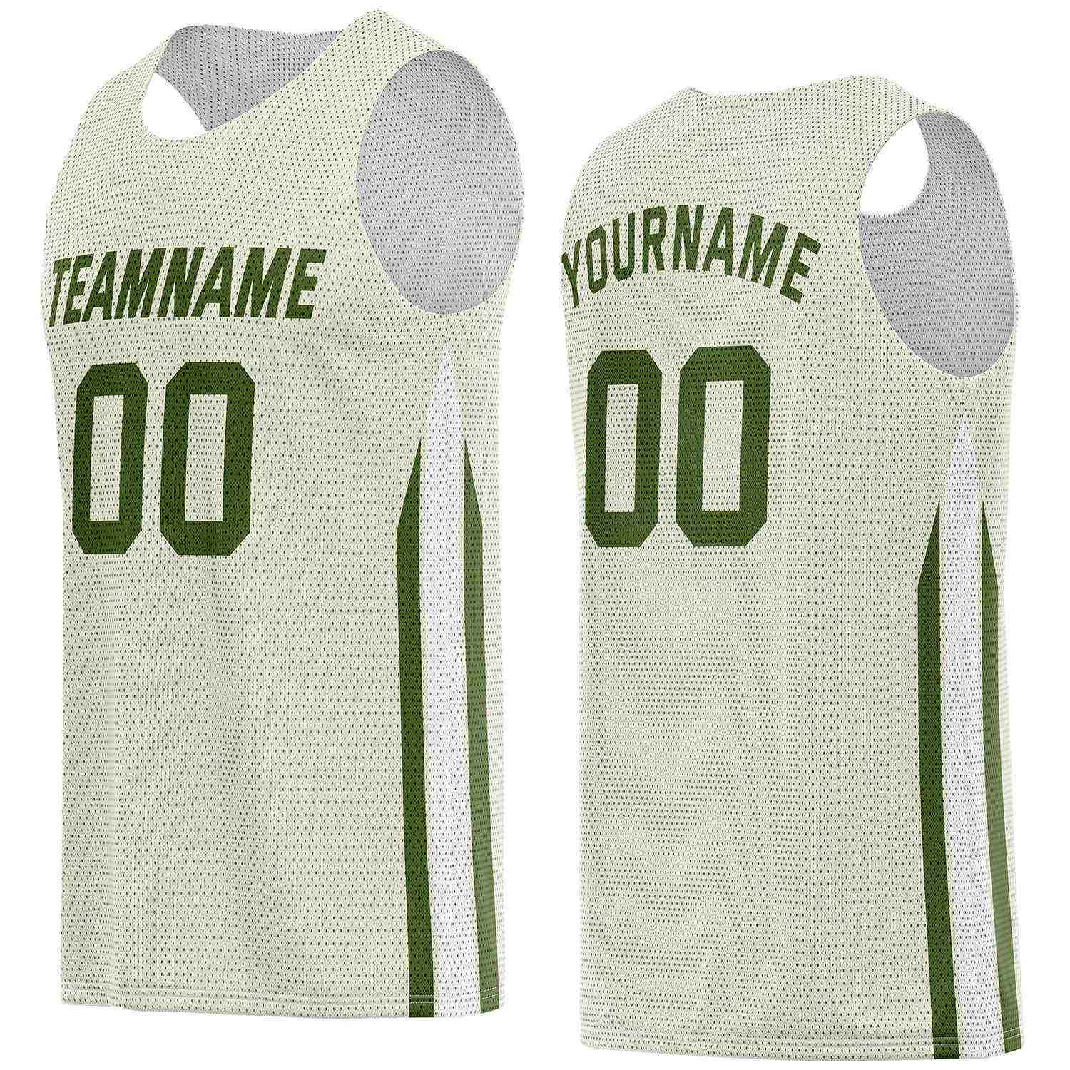Custom Cream & Green Basketball Jersey | Personalized Team Kit - Vosoli