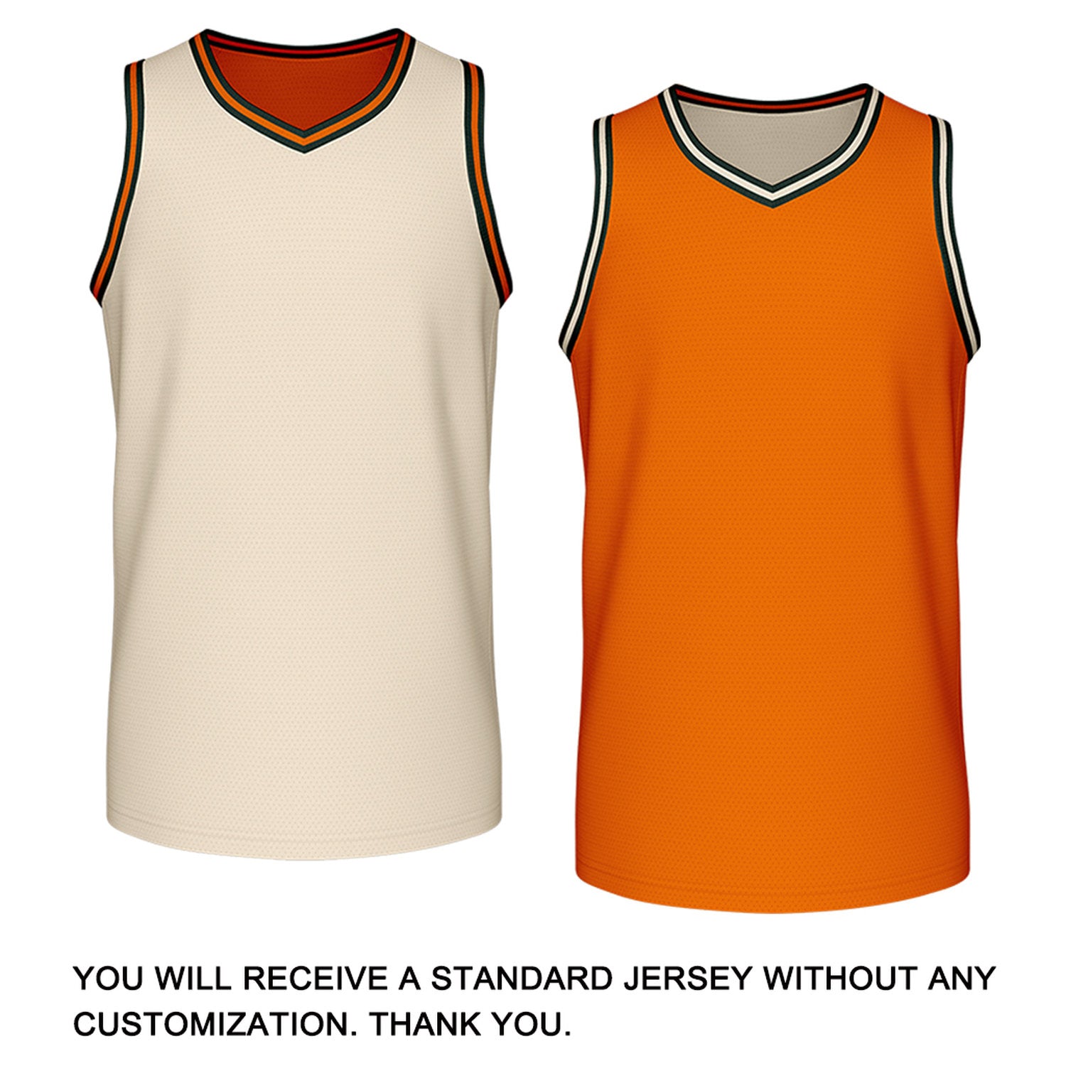 Custom Retro Cream & Orange Reversible Basketball Jersey | Personalized Team Jersey | Vosoli