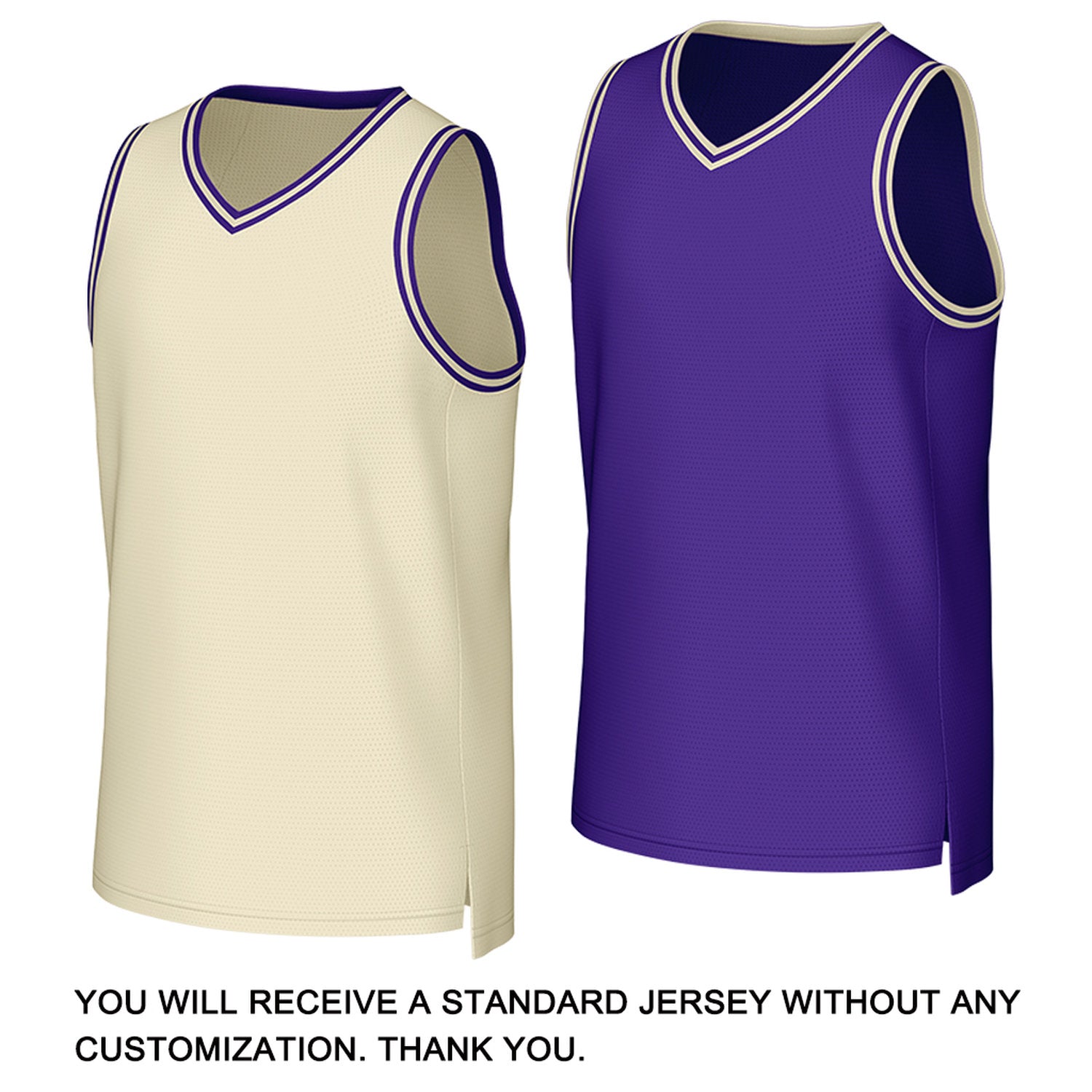 Custom Cream & Purple Reversible Basketball Jersey | Personalized Team Uniform