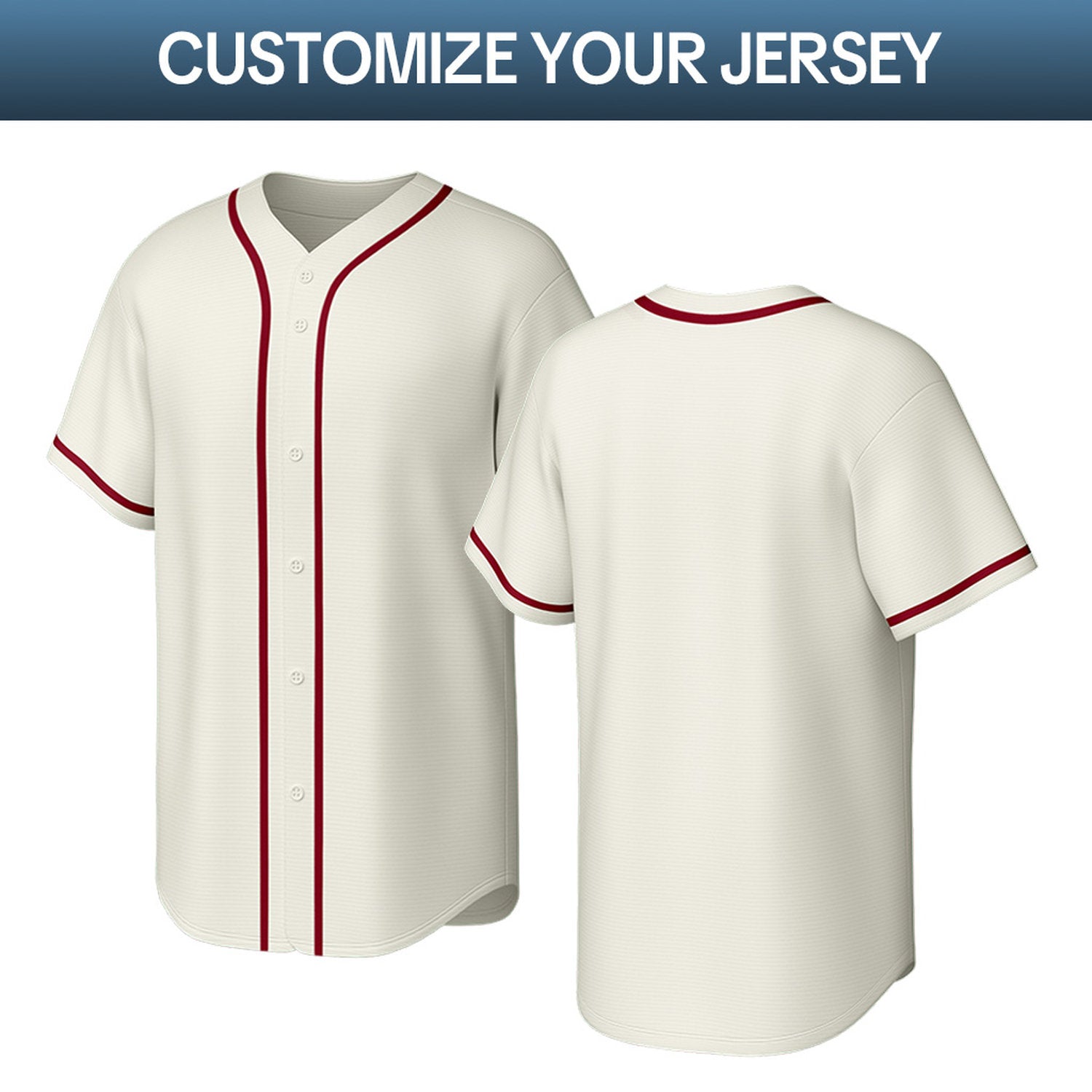 Custom Cream Red & Aqua Personalized Baseball Jersey | Team Sports Uniform | Vosoli