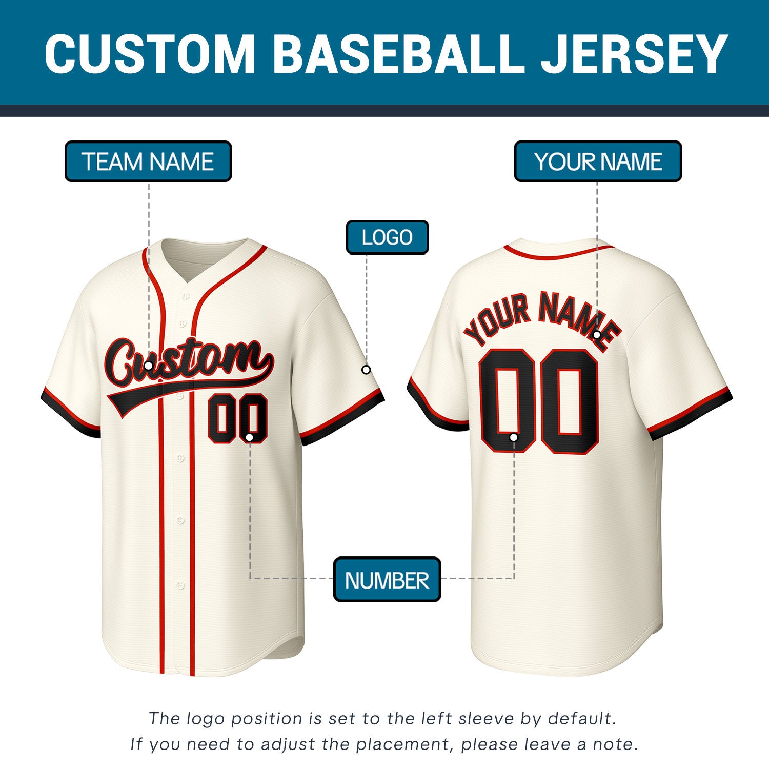 Custom Cream Stitched Baseball Jersey | Personalized Name & Number | Team Uniform