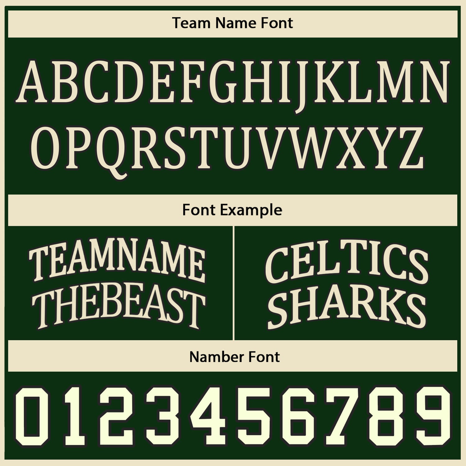 Custom Dark Green & Cream Basketball Jersey | Personalized Name & Number Team Uniform
