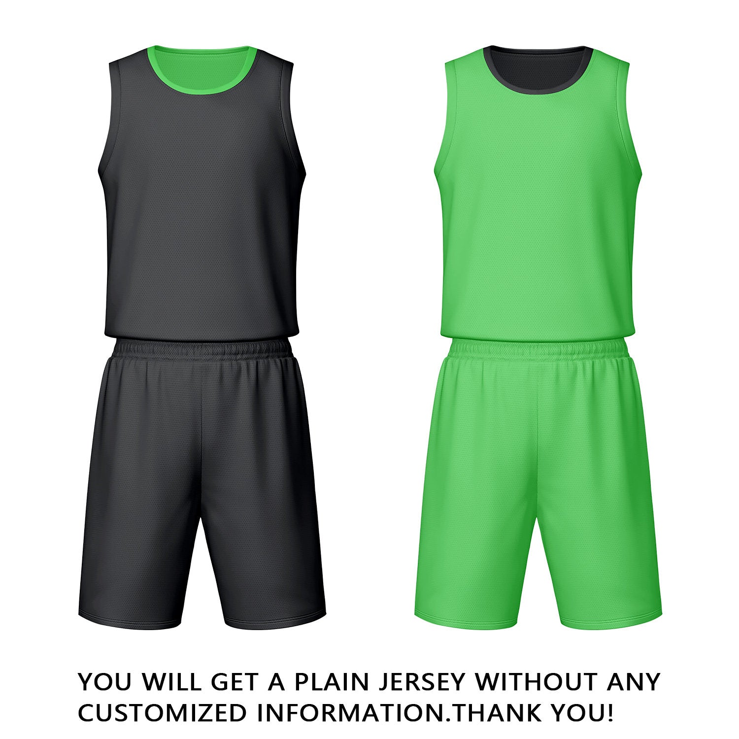 Custom Dark Grey Green Reversible Basketball Jersey Set | Personalized Name Number Mesh Sports Uniform