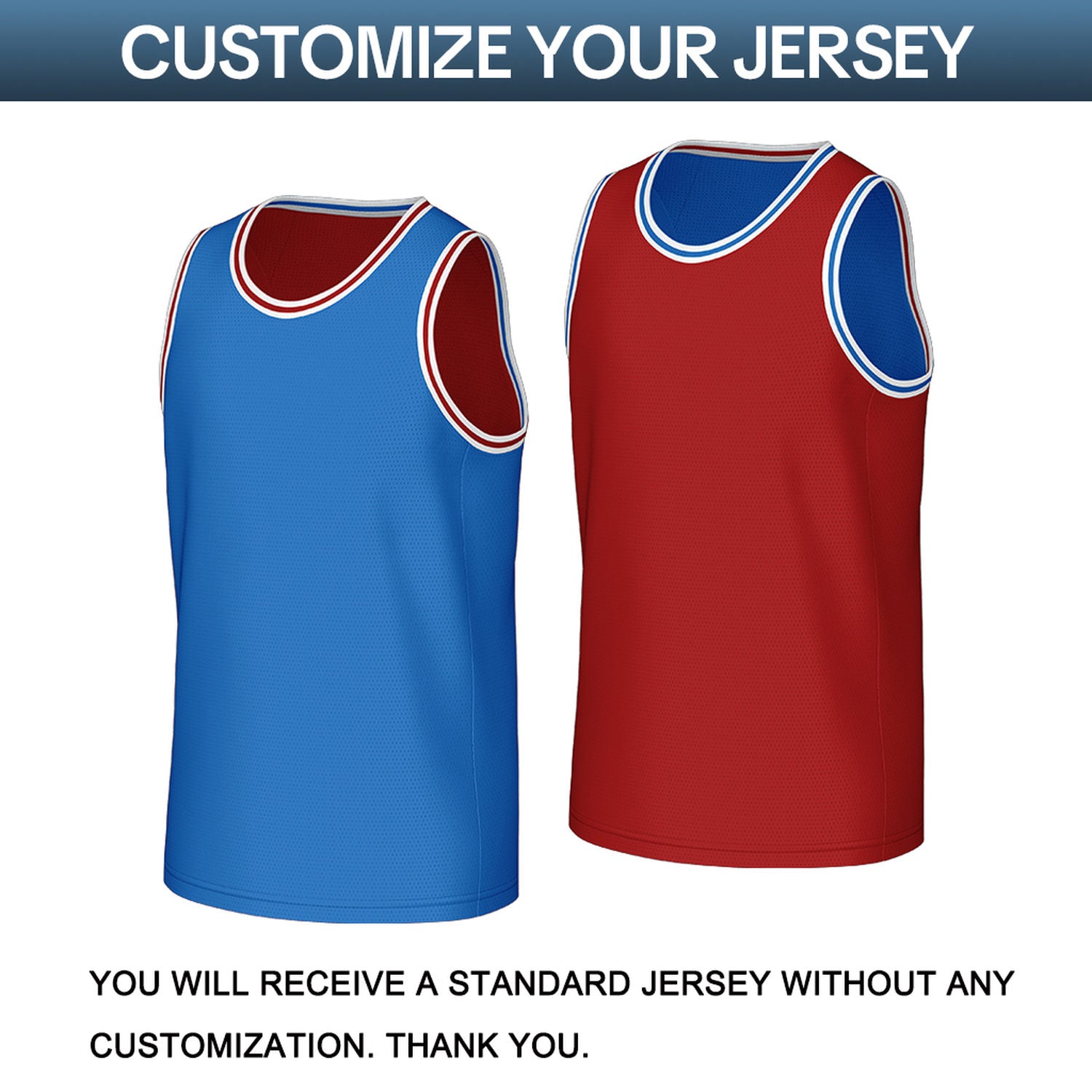 Custom Blue & Red Reversible Basketball Jersey | Personalized Sleeveless Mesh Jersey for Men Women Youth