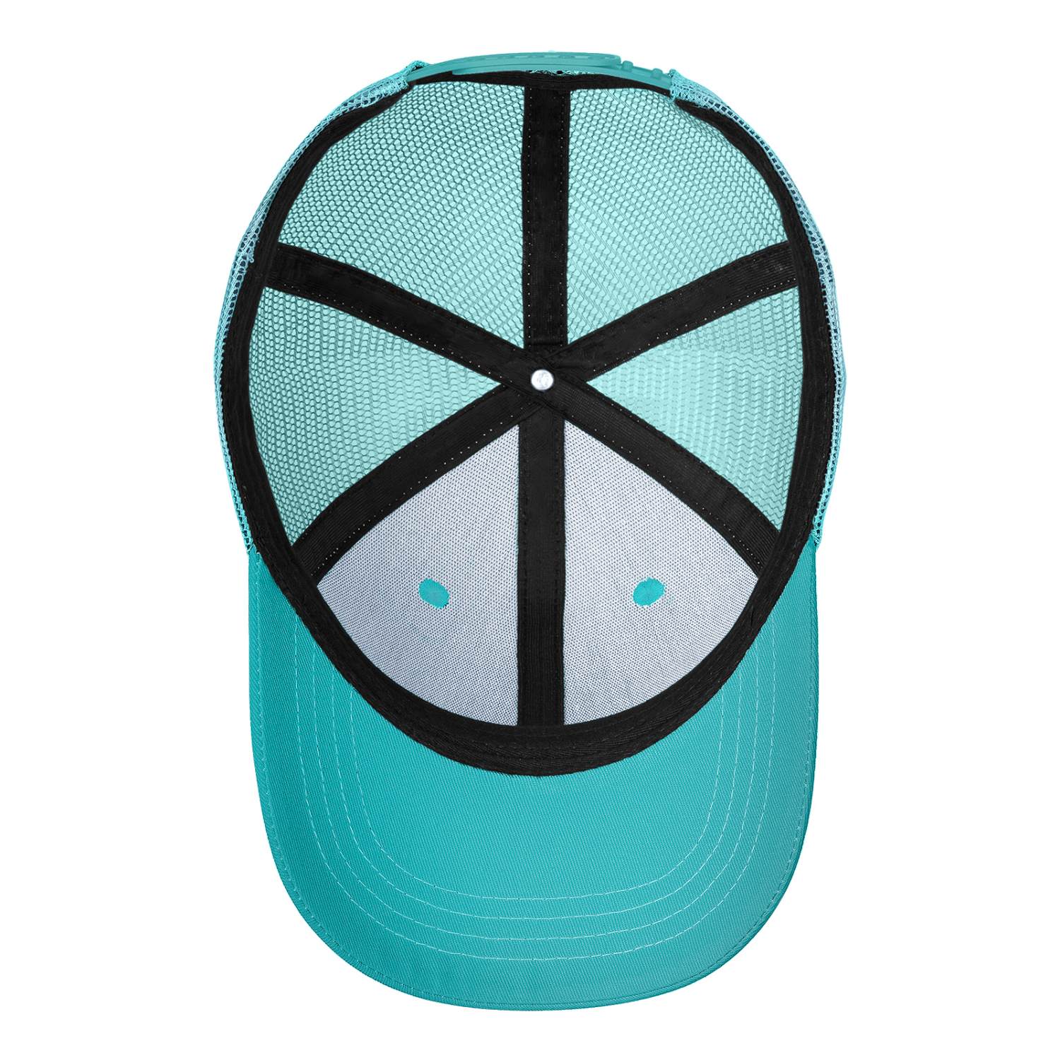Custom Embroidered or Printed Aqua Green Trucker Cap | Breathable mesh cap