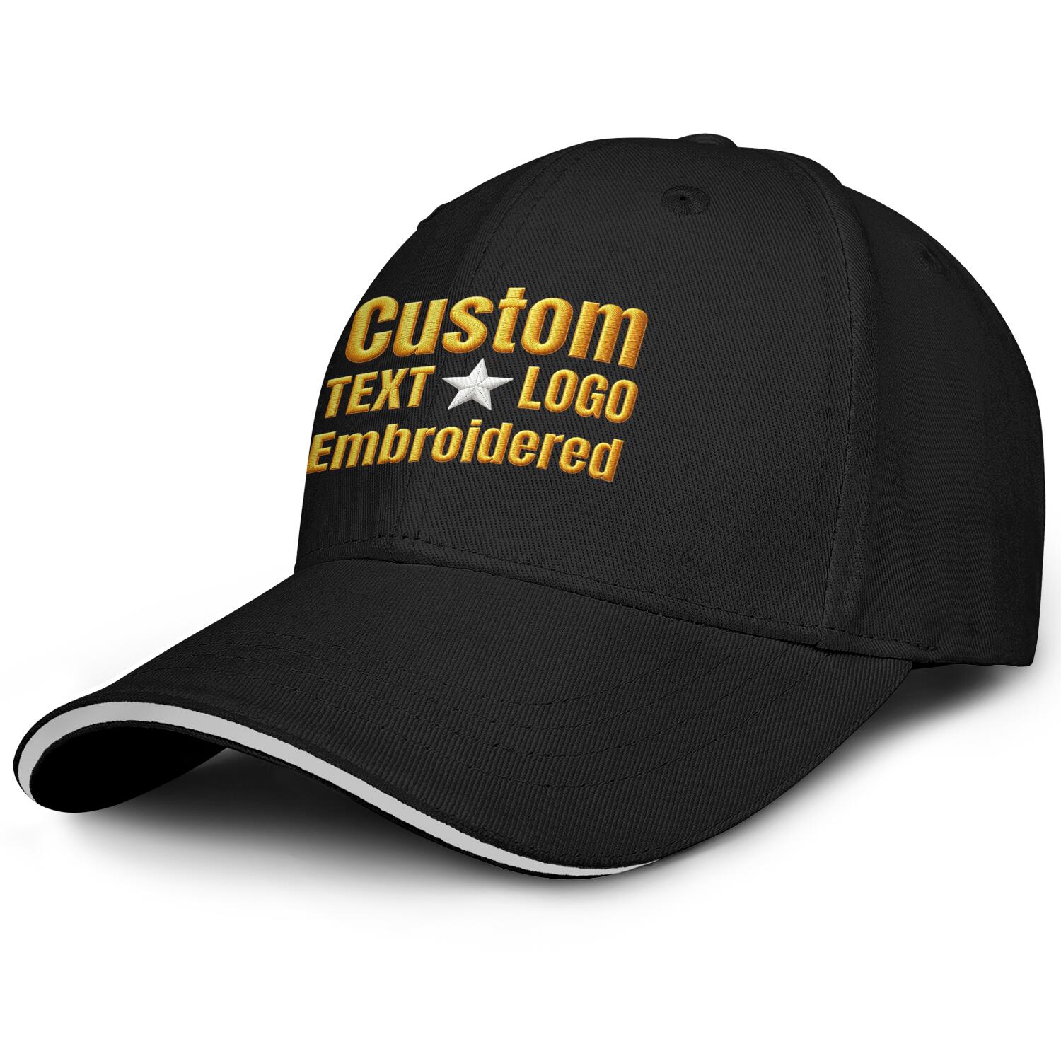 Custom Embroidered or Printed Black Baseball Cap | Personalized Sport Hat