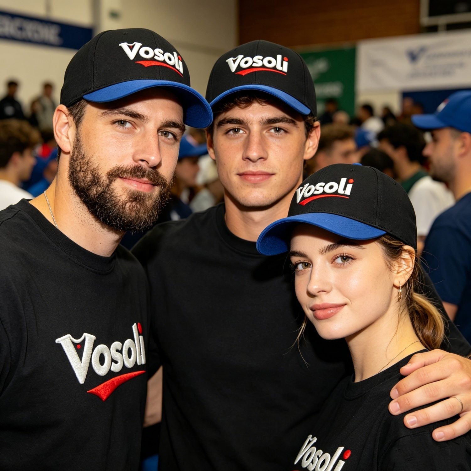 Custom Embroidered or Printed Black & Bright Blue Color Block Baseball Cap | Personalized Sport Hat