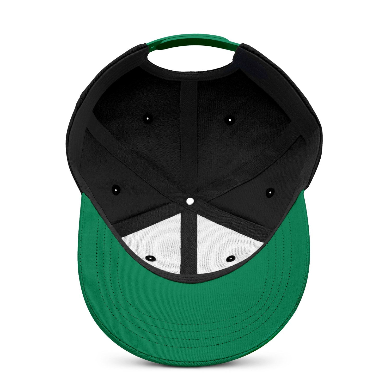 Custom Embroidered or Printed Black & Emerald Green Color Block Baseball Cap | Personalized Sport Hat