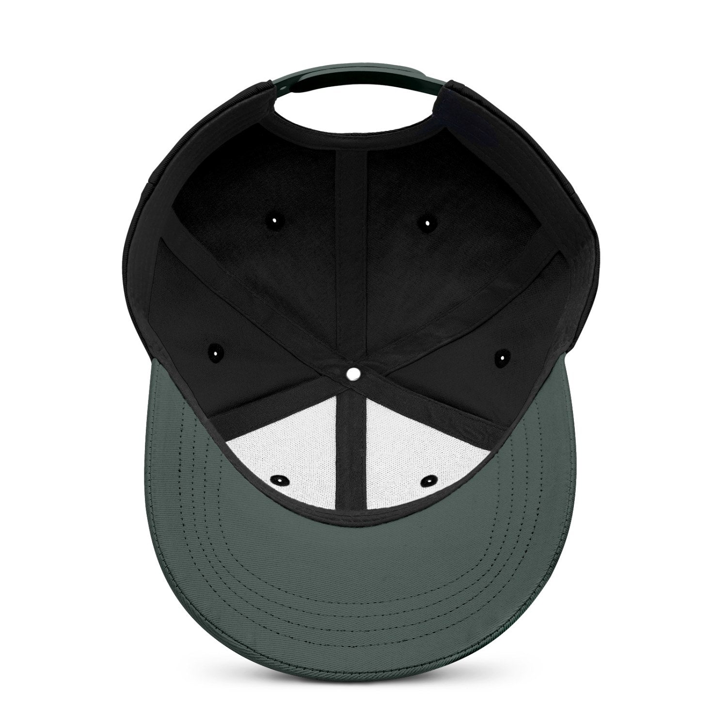 Custom Embroidered or Printed Black & Olive Green Color Block Baseball Cap | Personalized Sport Hat