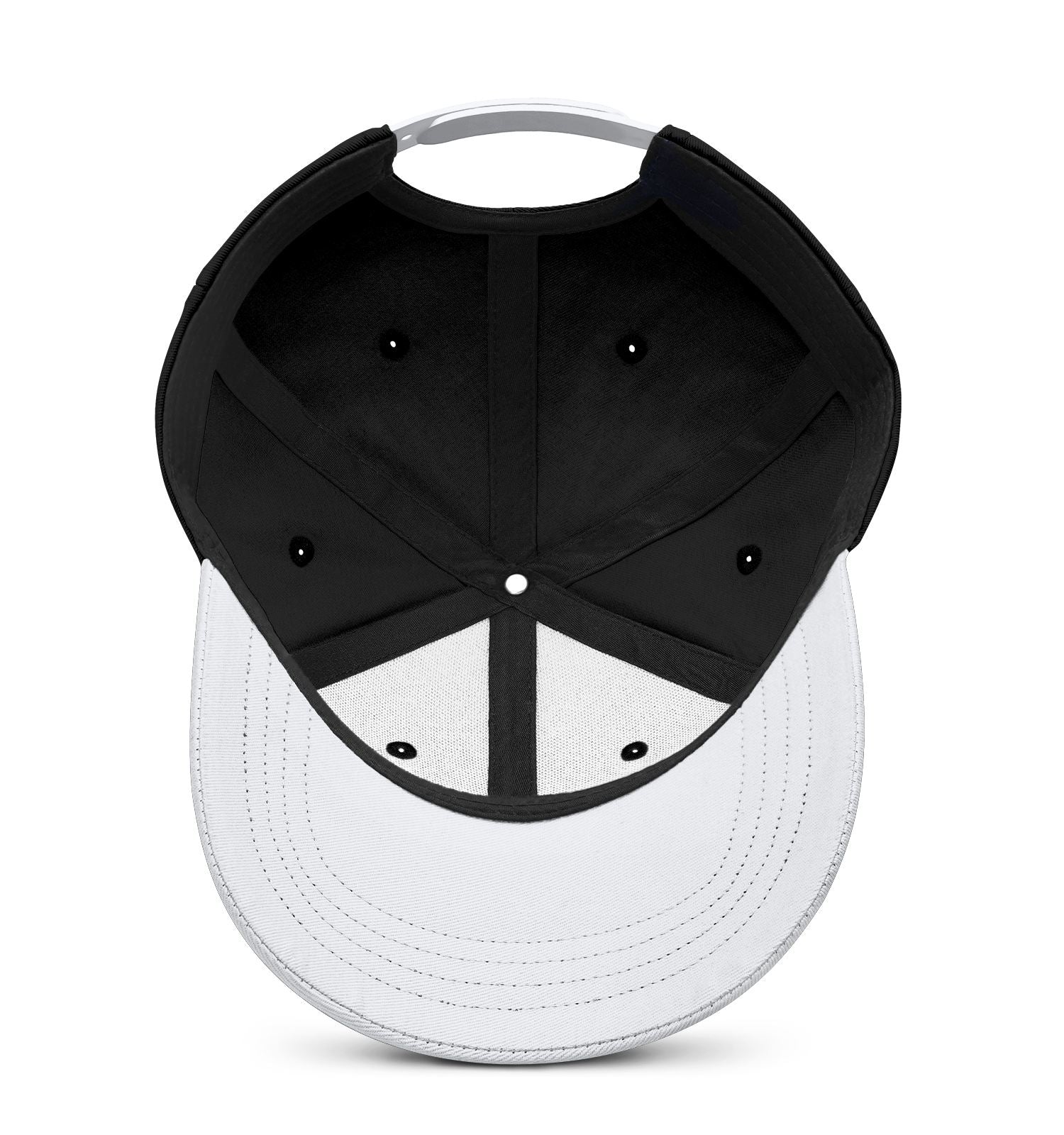 Custom Embroidered or Printed Black & White Color Block Baseball Cap | Personalized Sport Hat