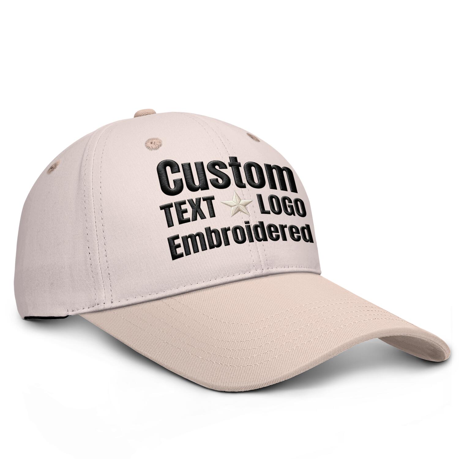 Custom Embroidered or Printed Blush Deep Brim Baseball Cap | Personalized Sport Hat