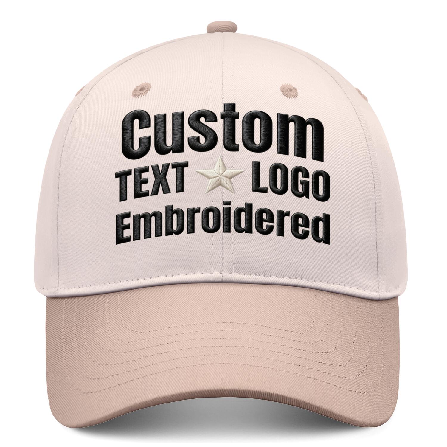 Custom Embroidered or Printed Blush Deep Brim Baseball Cap | Personalized Sport Hat