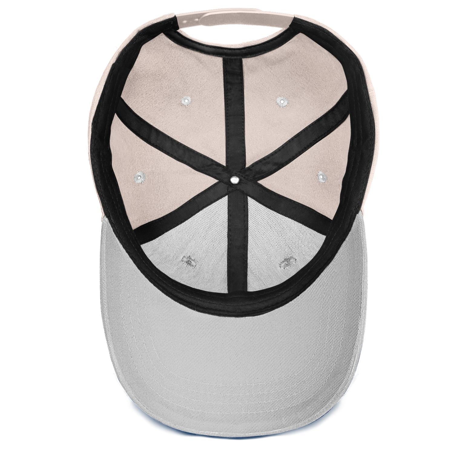 Custom Embroidered or Printed Cream & Grey Color Block Baseball Cap | Personalized Sport Hat