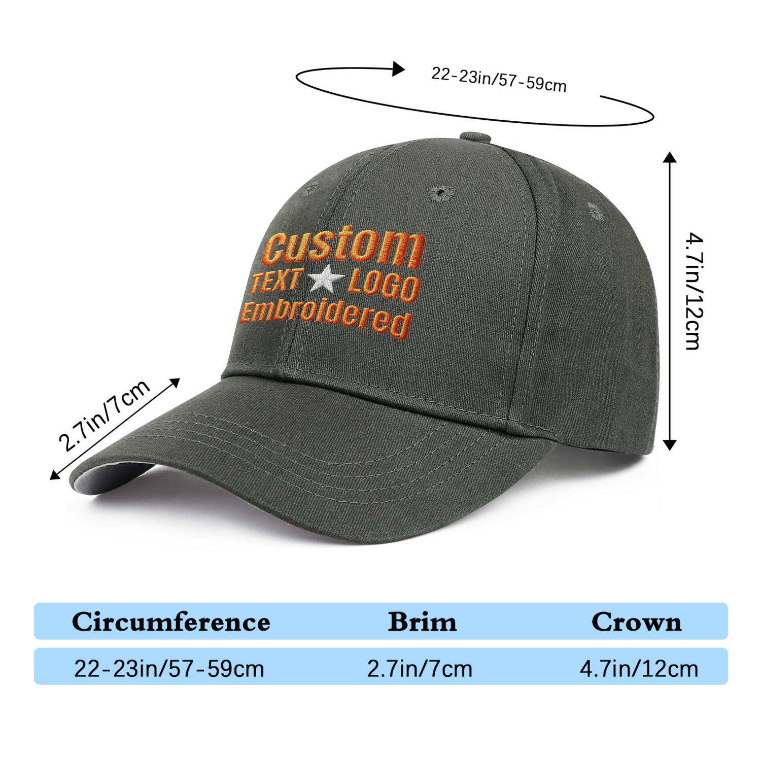 Custom Embroidered or Printed Dark Green Baseball Cap | Personalized Sport Hat