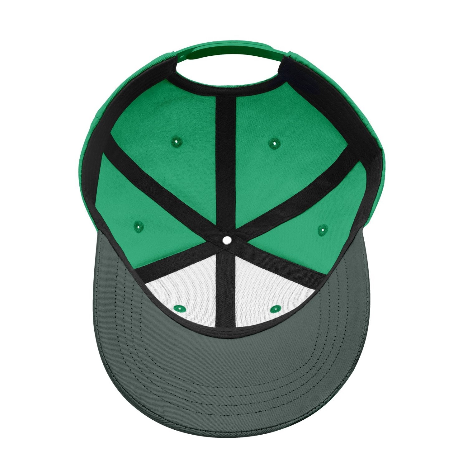 Custom Embroidered or Printed Green & Grey Color Block Baseball Cap | Personalized Sport Hat