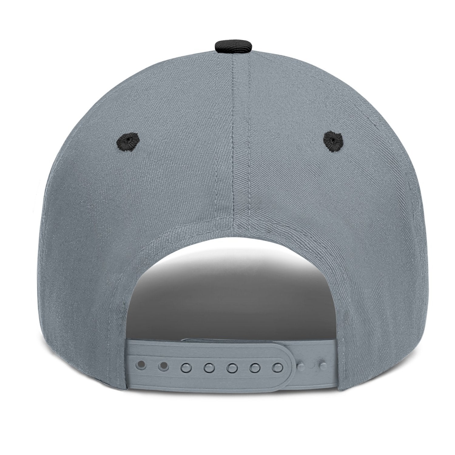 Custom Embroidered or Printed Grey & Black Color Block Baseball Cap | Personalized Sport Hat
