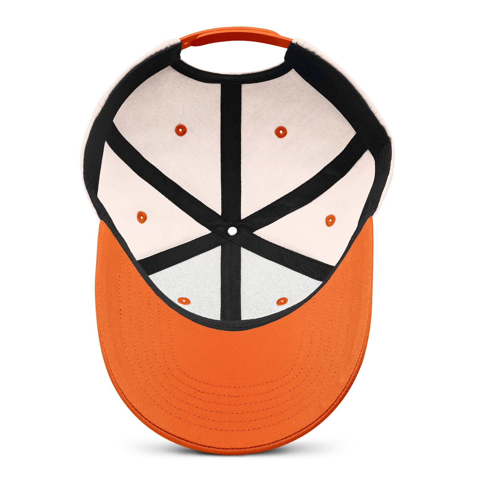 Custom Embroidered or Printed Ivory & Orange Deep Brim Baseball Cap | Personalized Sport Hat