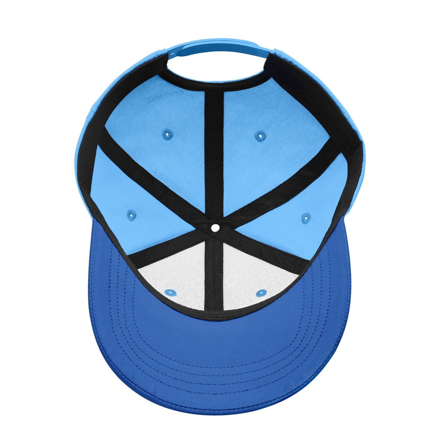 Custom Embroidered or Printed Light Blue & Blue Color Block Baseball Cap | Personalized Sport Hat