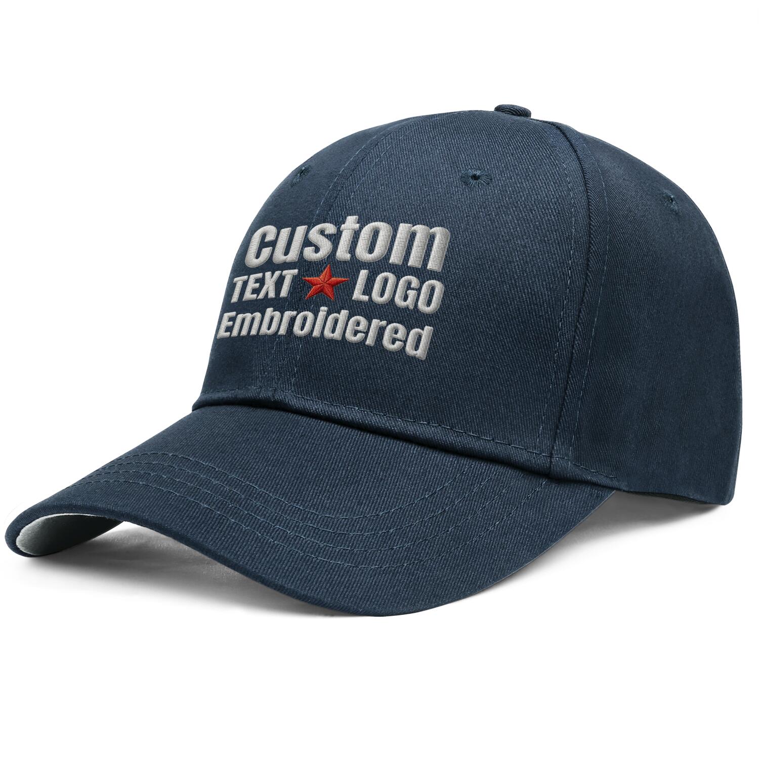 Custom Embroidered or Printed Navy Baseball Cap | Personalized Sport Hat