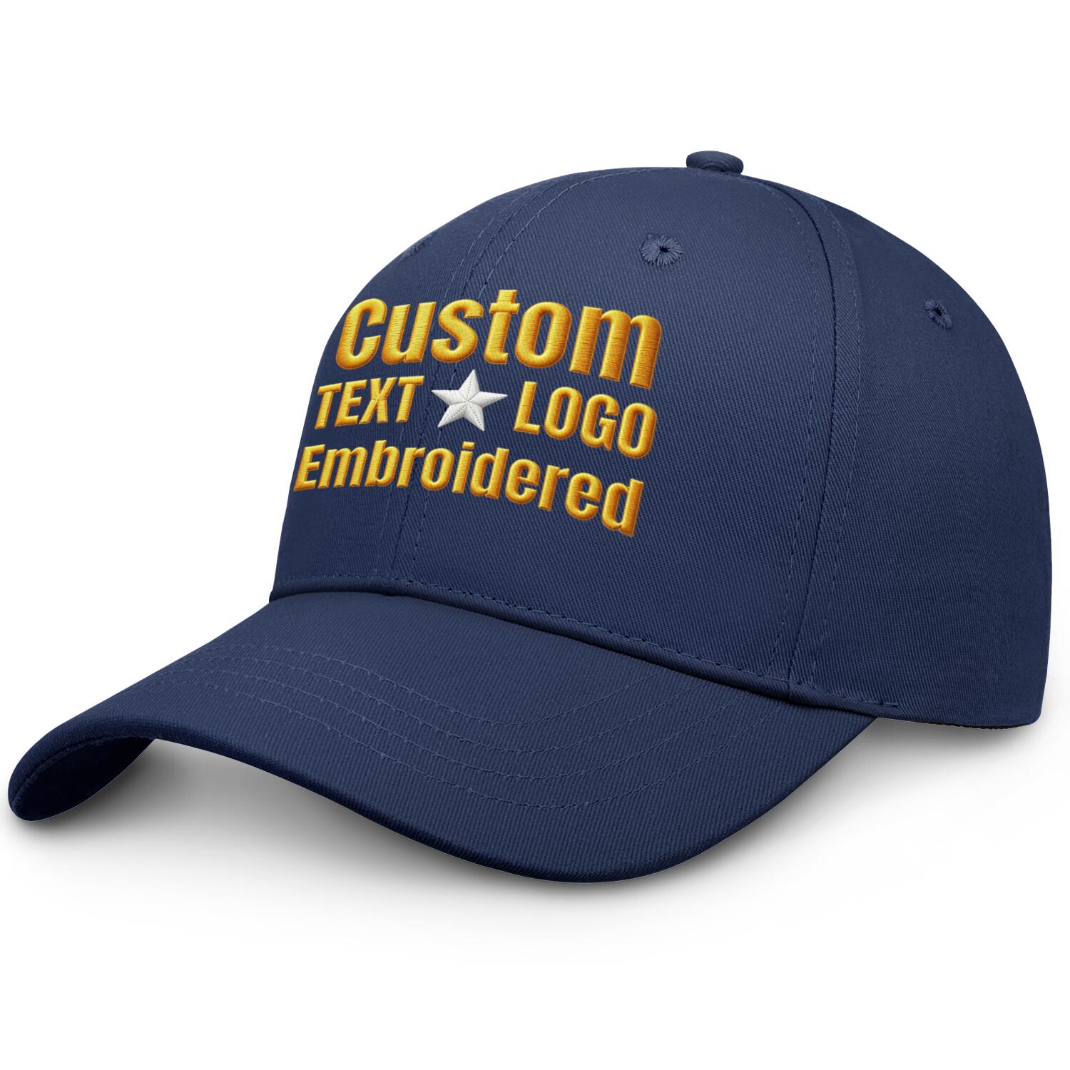 Custom Embroidered or Printed Navy Blue Baseball Cap | Personalized Sport Hat