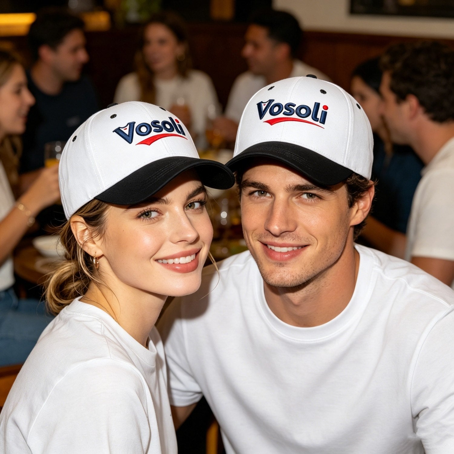 Custom Embroidered or Printed White & Black Color Block Baseball Cap | Personalized Sport Hat