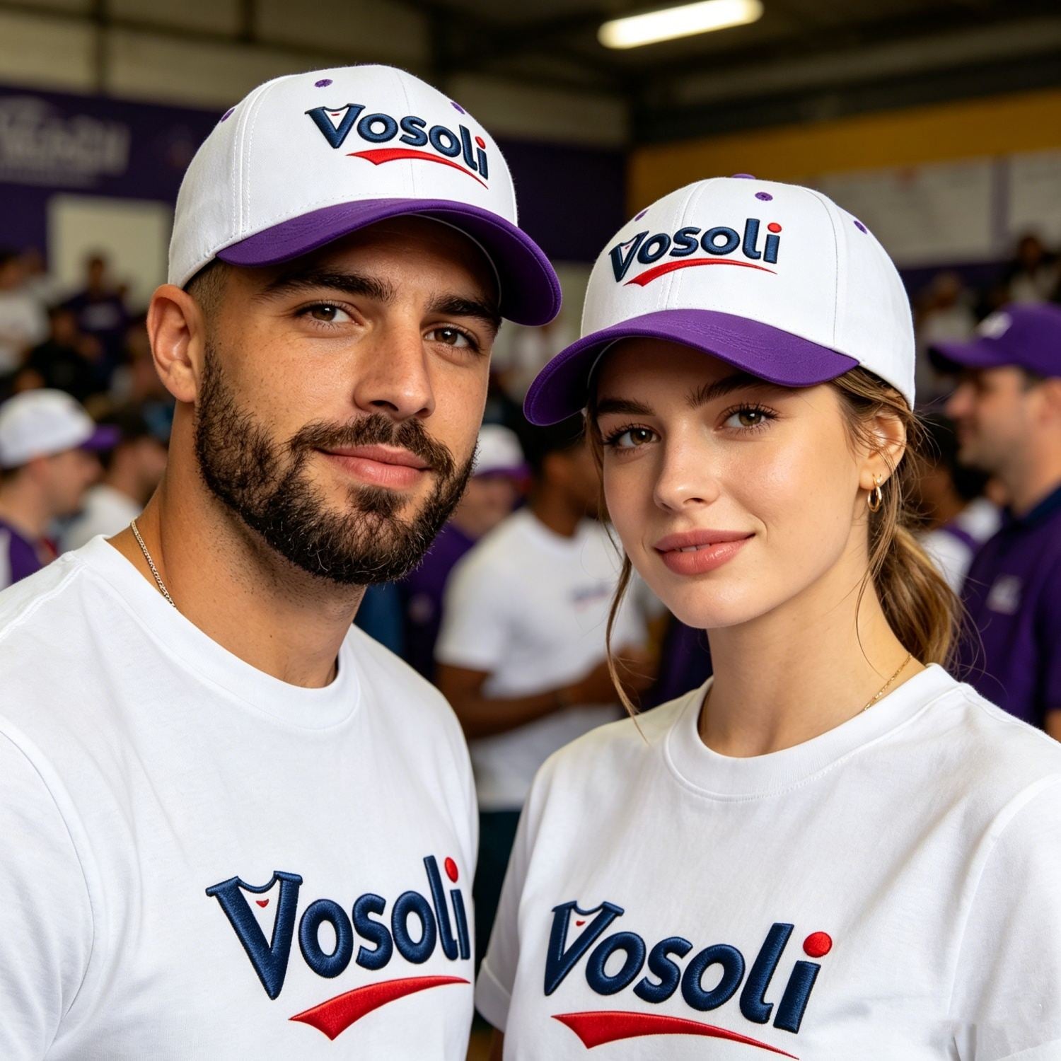 Custom Embroidered or Printed White & Purple Color Block Baseball Cap | Personalized Sport Hat