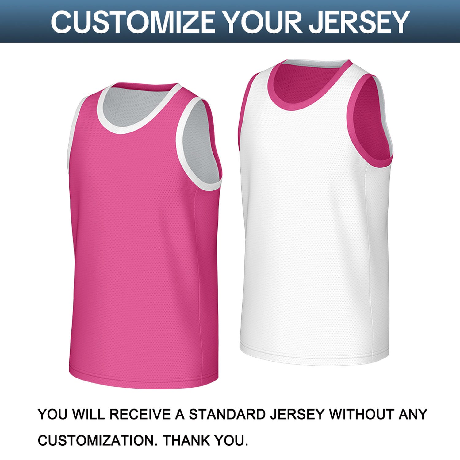 Custom Pink & White Reversible Basketball Jersey | Personalized Sleeveless Mesh Jersey for Men Women Youth