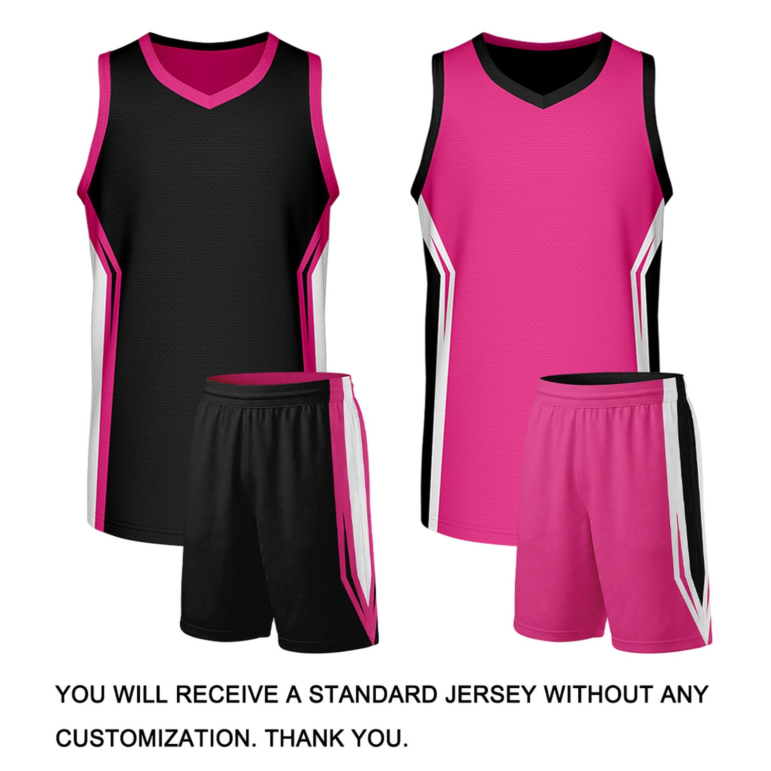 Custom Black & Hot Pink Two Sided Basketball Uniform Set | Personalized Team Uniforms for Adult & Youth