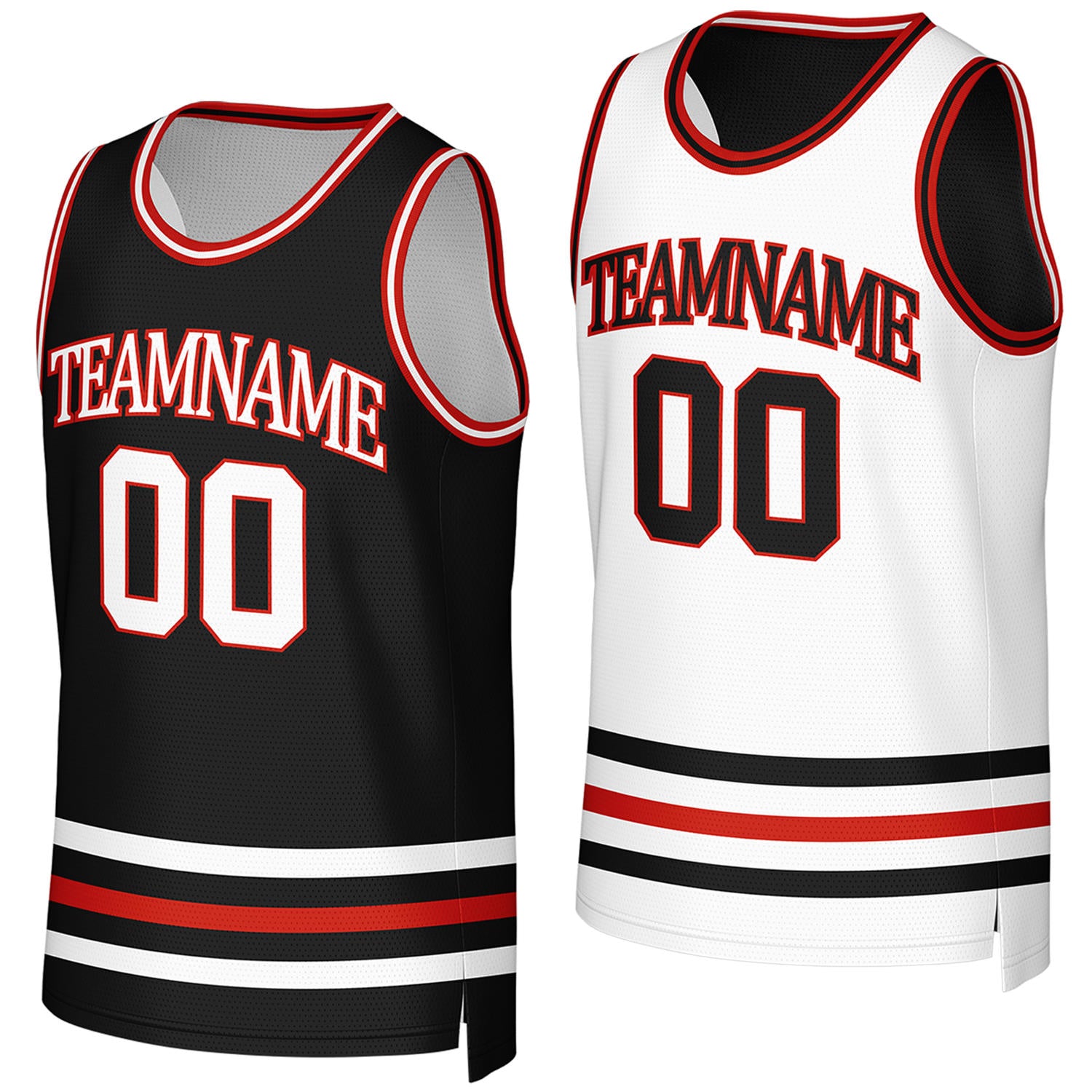 custom girls youth basketball jerseys black white reversible by Vosoli, Personalized team name, number & logo.