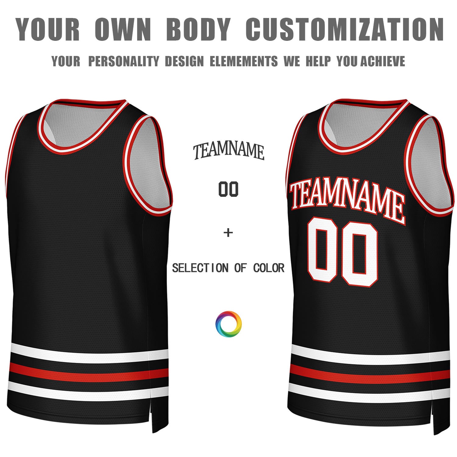 Custom Black & White Reversible Basketball Jersey | Personalized Team Jerseys for Adult & Youth