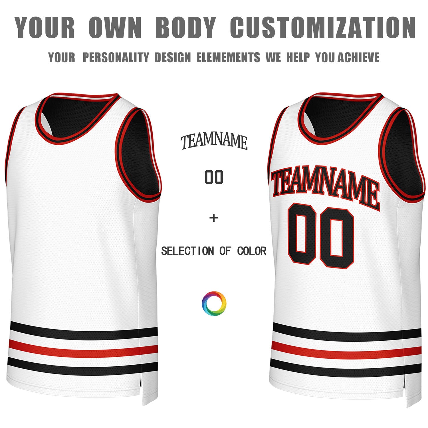 Custom Black & White Reversible Basketball Jersey | Personalized Team Jerseys for Adult & Youth