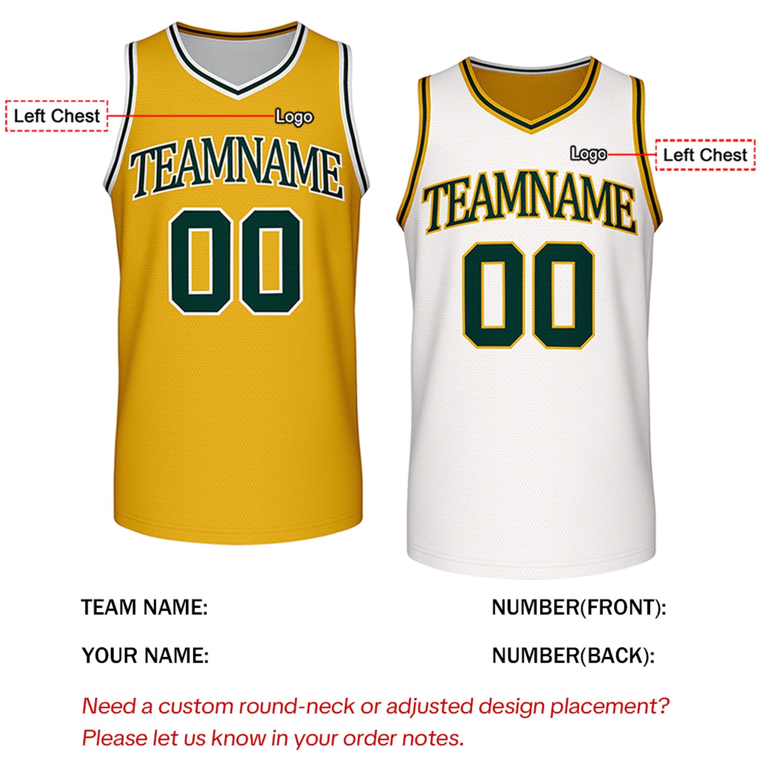 Custom Retro Gold & White Reversible Basketball Jersey | Personalized Team Jersey | Vosoli