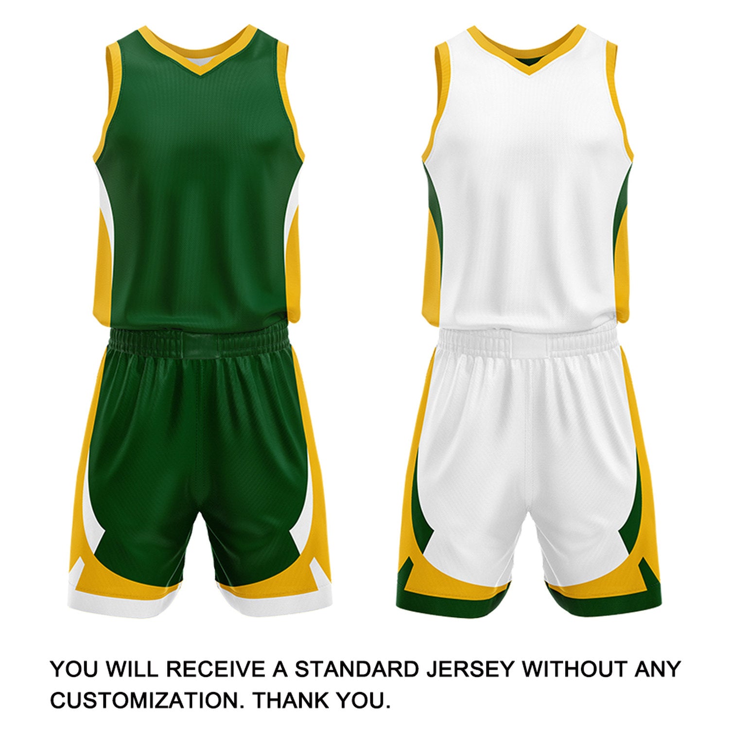 Custom Green White Reversible Basketball Jersey Set | Personalized Name Number Mesh Sports Uniform