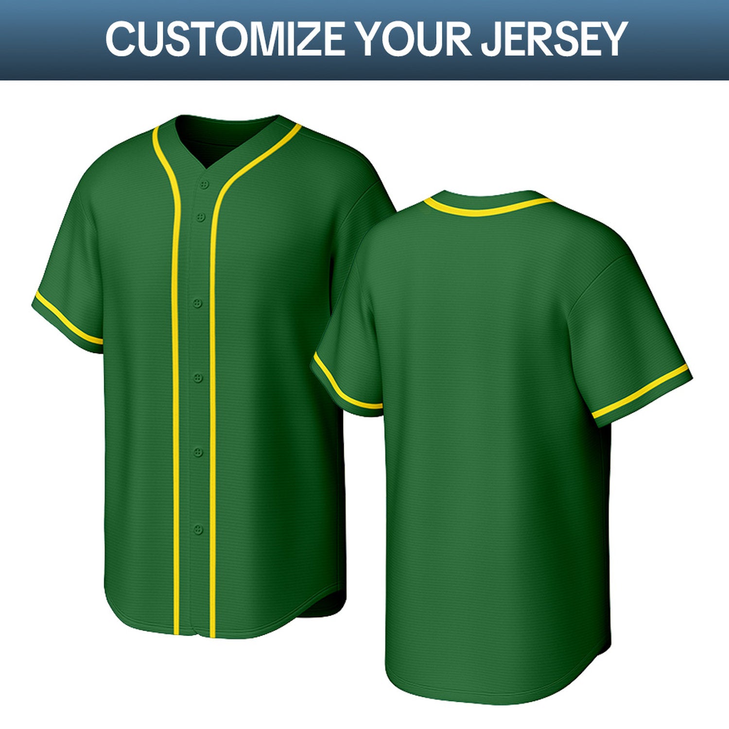 Custom Green & Yellow Personalized Baseball Jersey | Team Sports Uniform | Vosoli