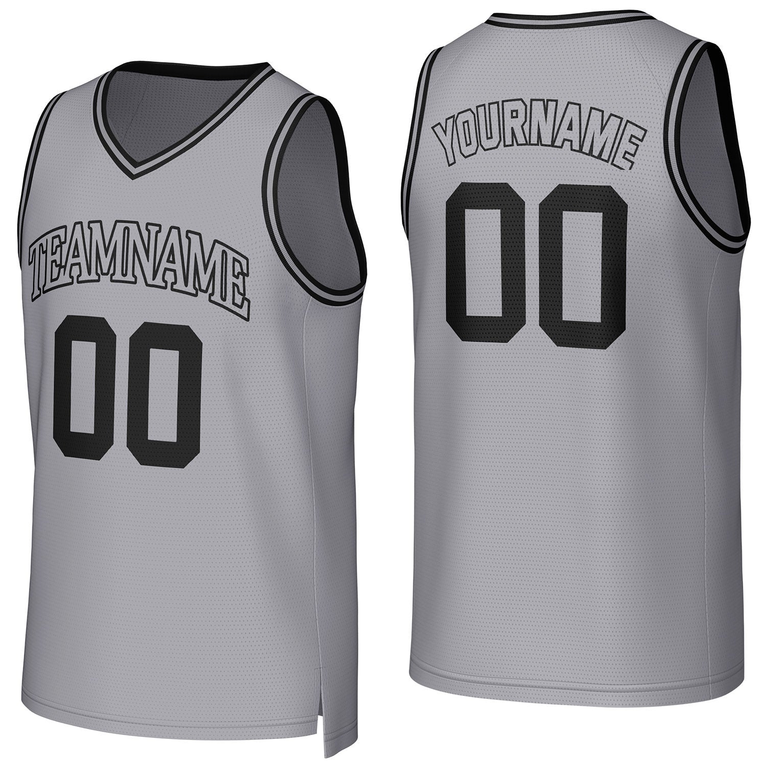 Custom grey basketball jersey with logo, personalized name & number, team uniform for men women youth game practice - Vosoli
