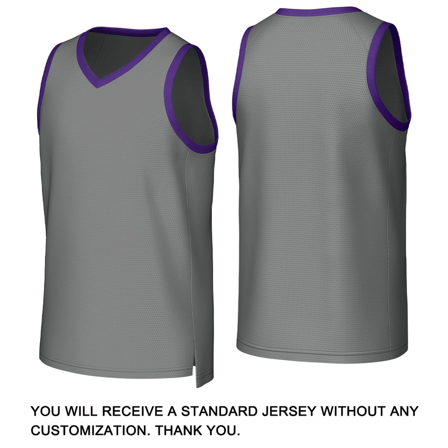 Custom Grey & Purple Basketball Jersey | Personalized Name & Number Team Uniform