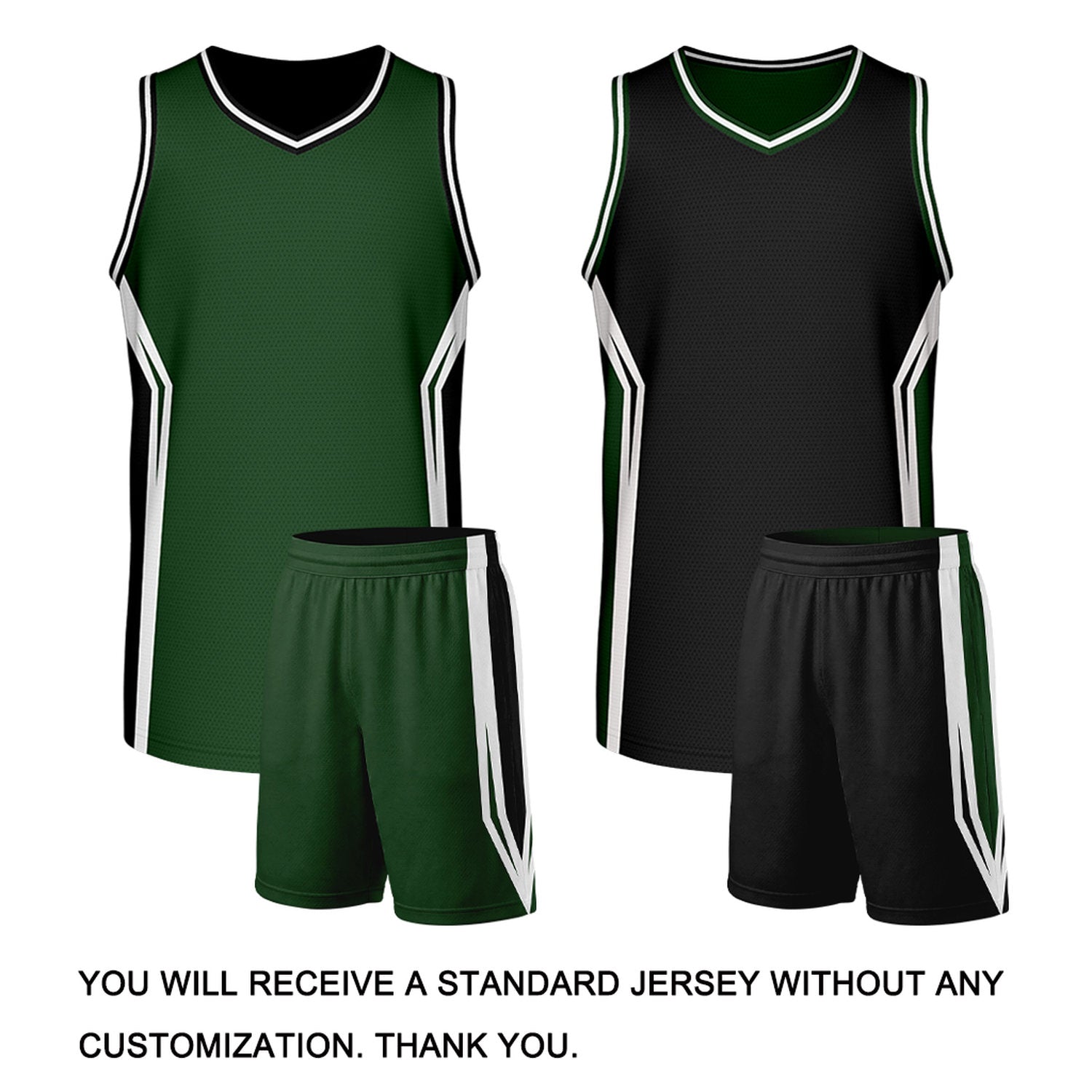 Custom Forest Green & Black Two Sided Basketball Uniform Set | Personalized Team Uniforms for Adult & Youth