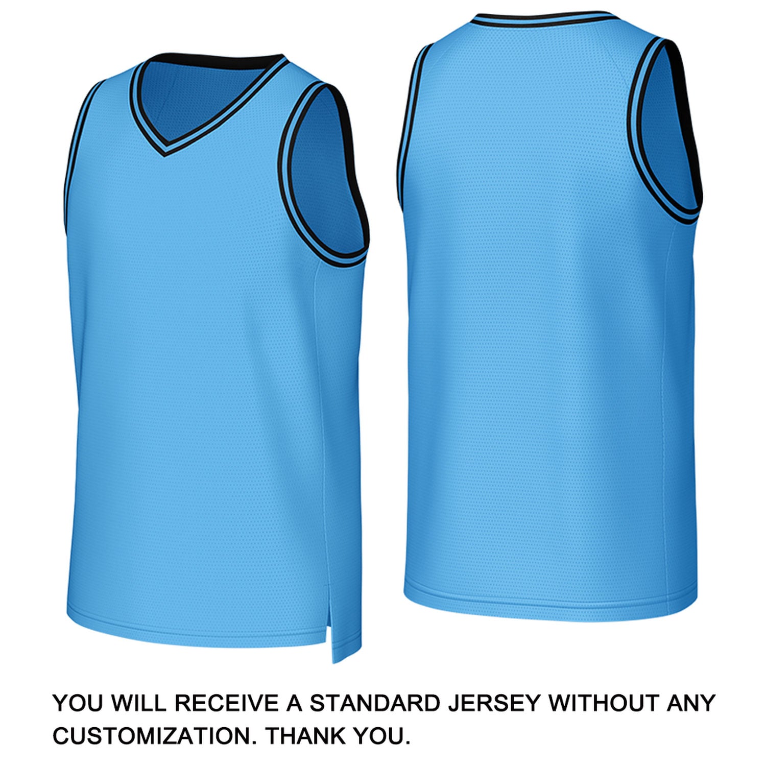 Custom Light Blue & Black Basketball Jersey | Personalized Name & Number Team Uniform