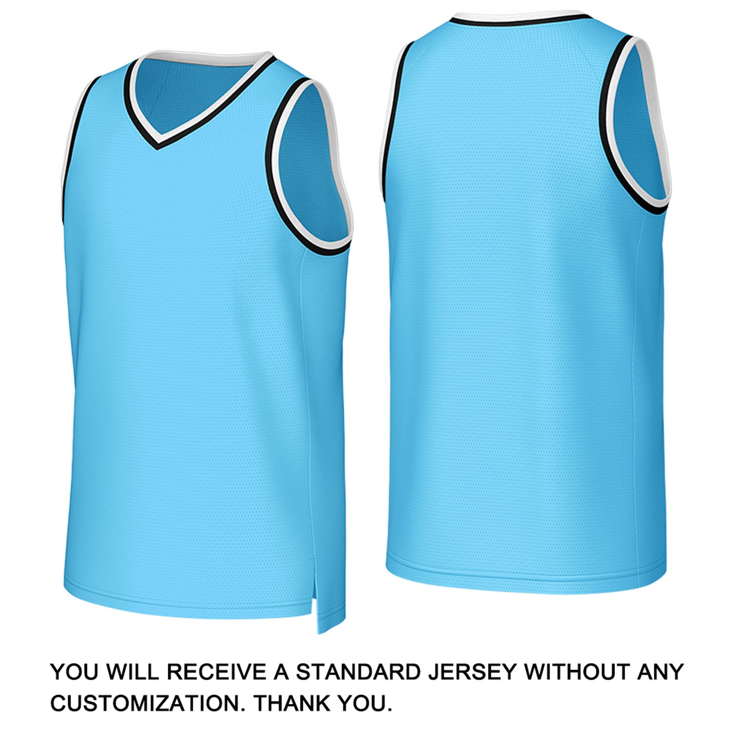 Custom Light Blue & Black Basketball Jersey | Personalized Name & Number Team Uniform