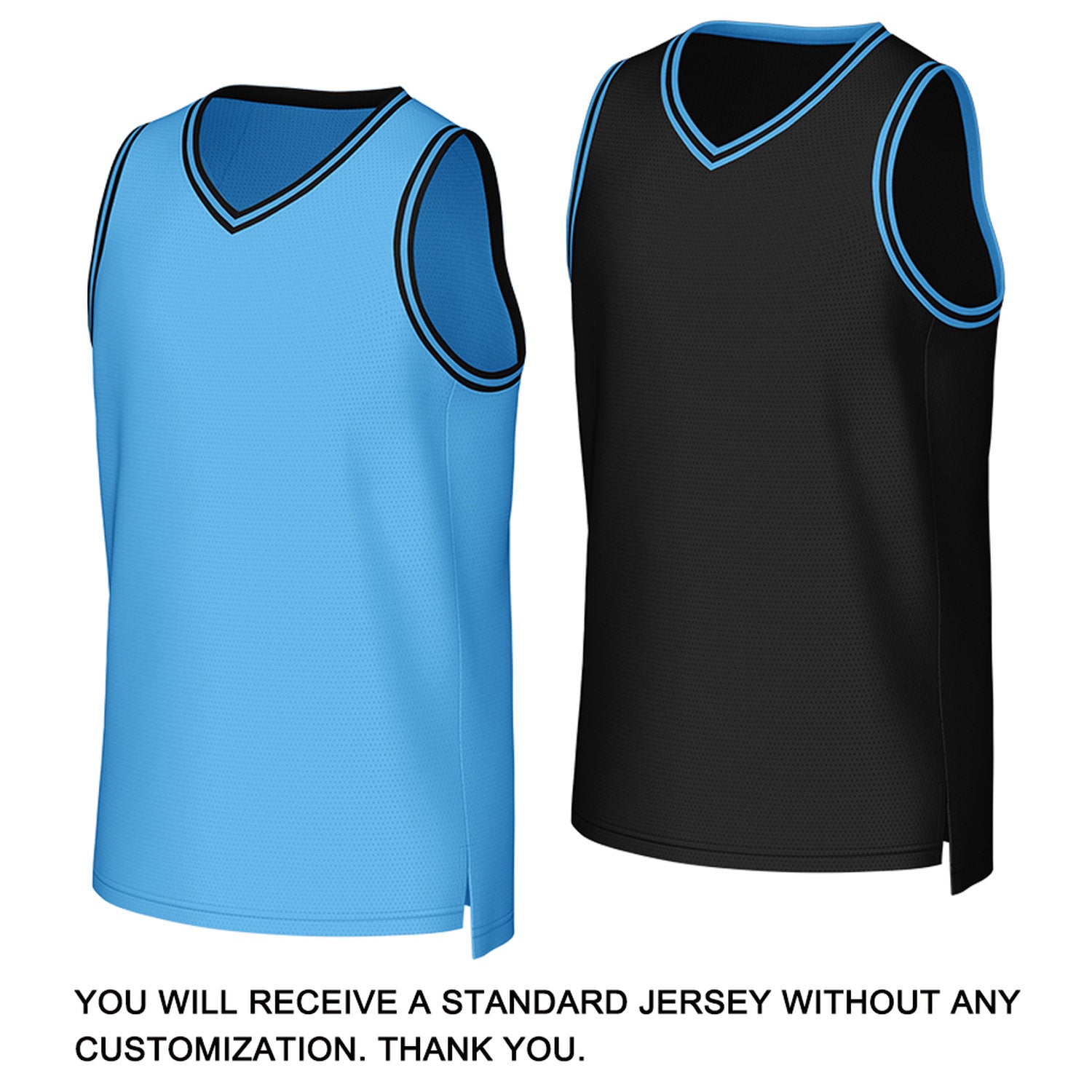 Custom Light Blue & Black Reversible Basketball Jersey | Personalized Team Uniform