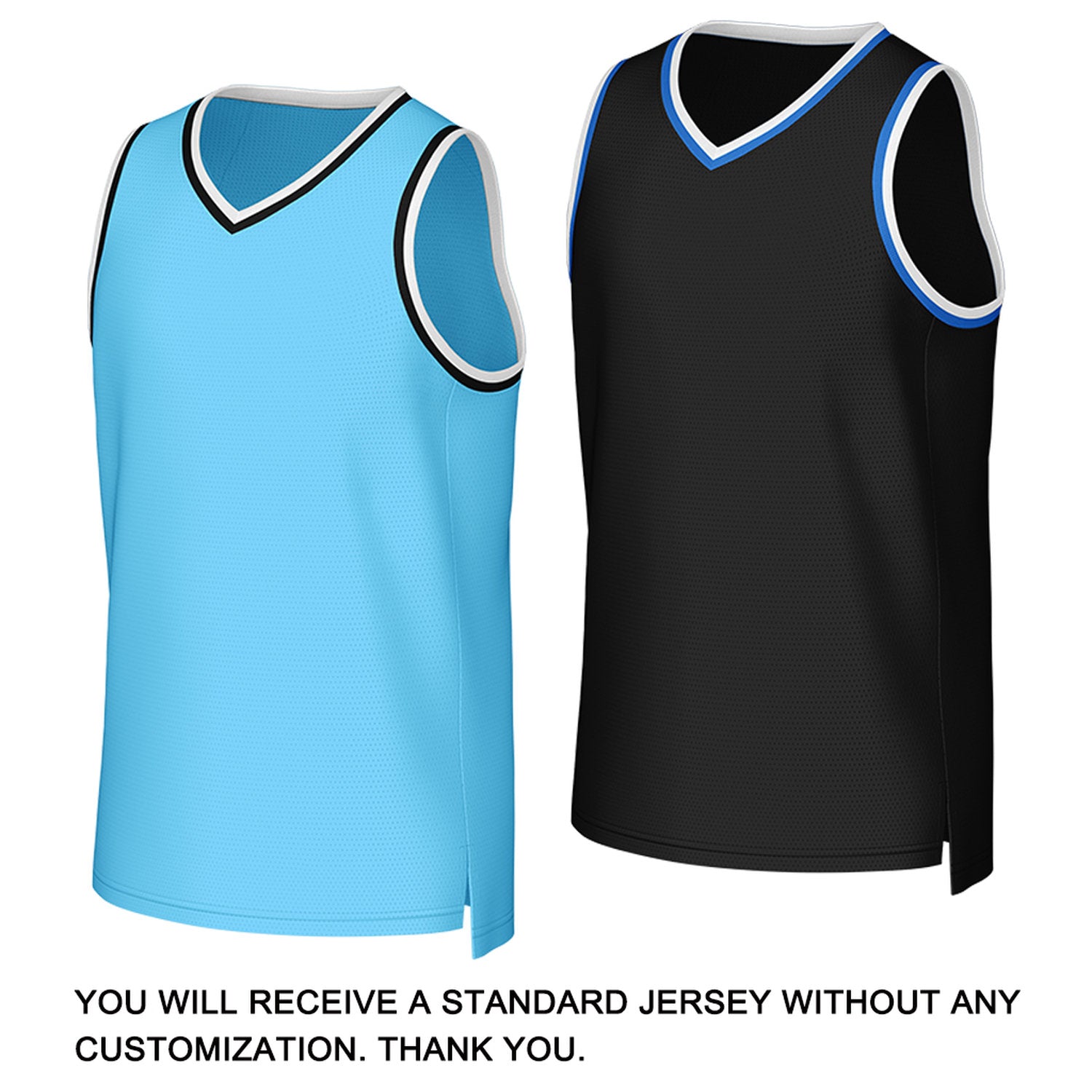 Custom Light Blue & Black Reversible Basketball Jersey | Personalized Team Uniform