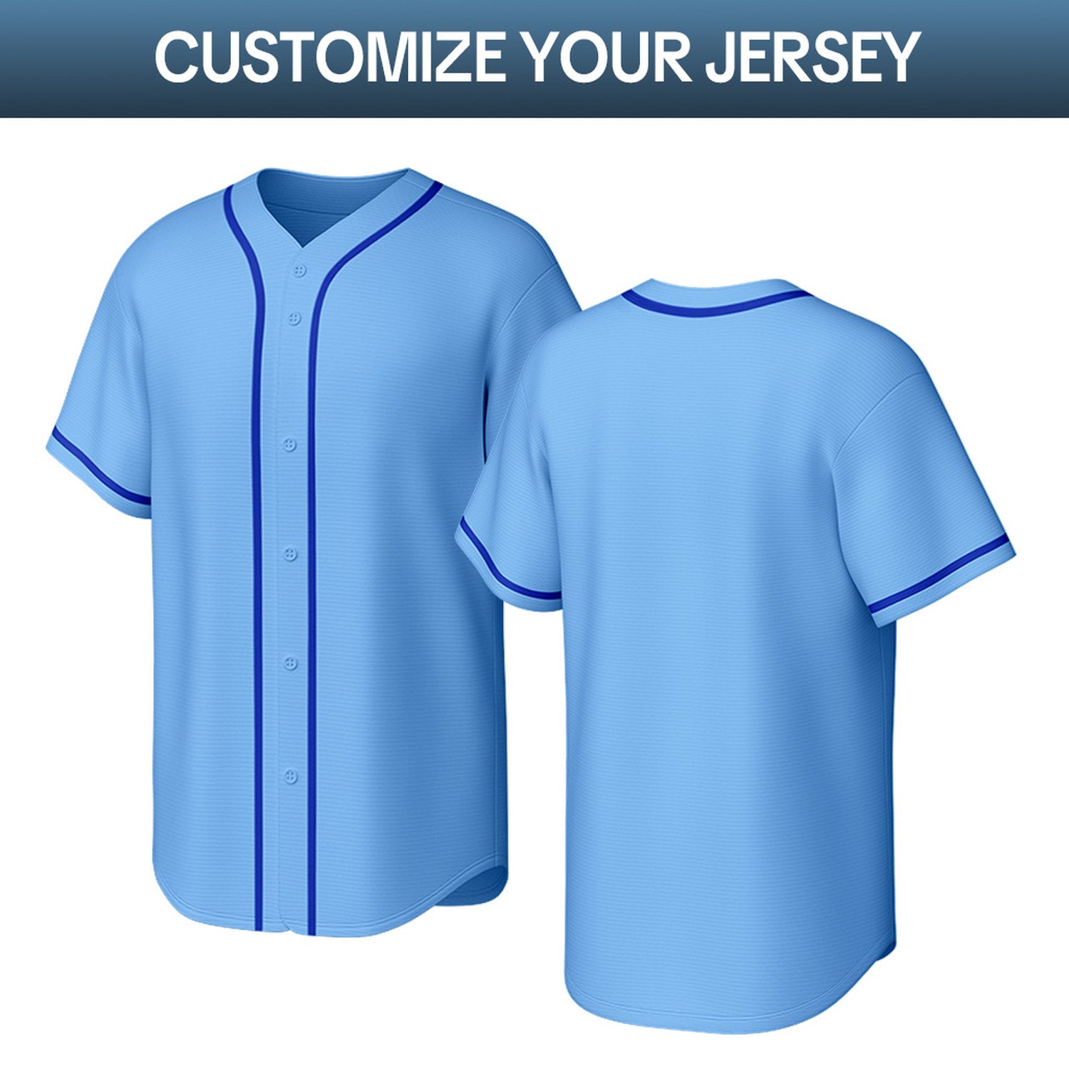 Custom Light Blue & Red Personalized Baseball Jersey | Team Sports Uniform | Vosoli
