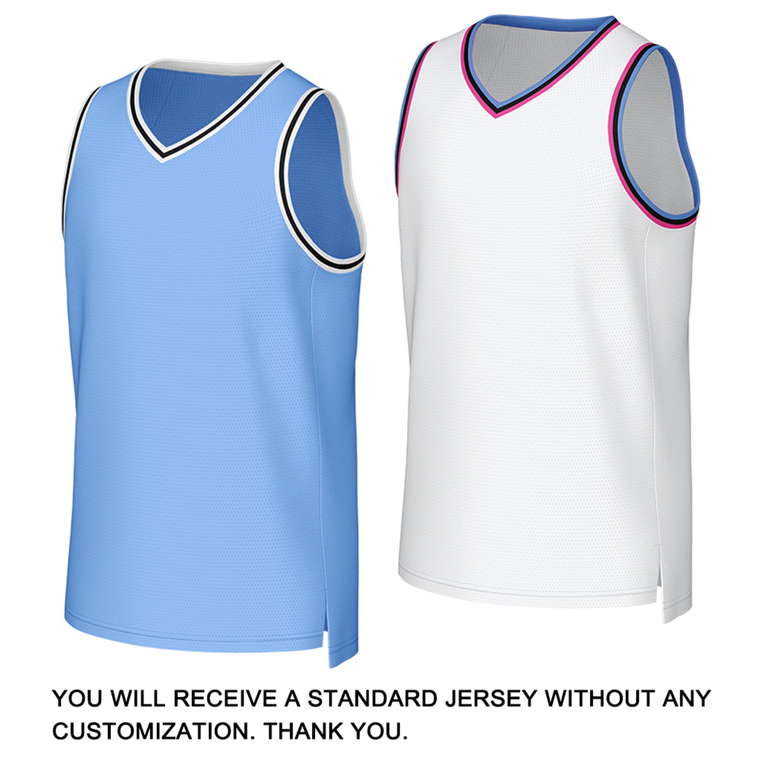 Custom Light Blue & White Reversible Basketball Jersey | Personalized Team Uniform