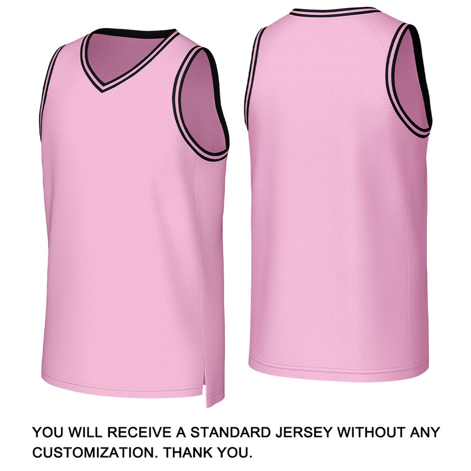 Custom Light Pink & Black Basketball Jersey | Personalized Name & Number Team Uniform