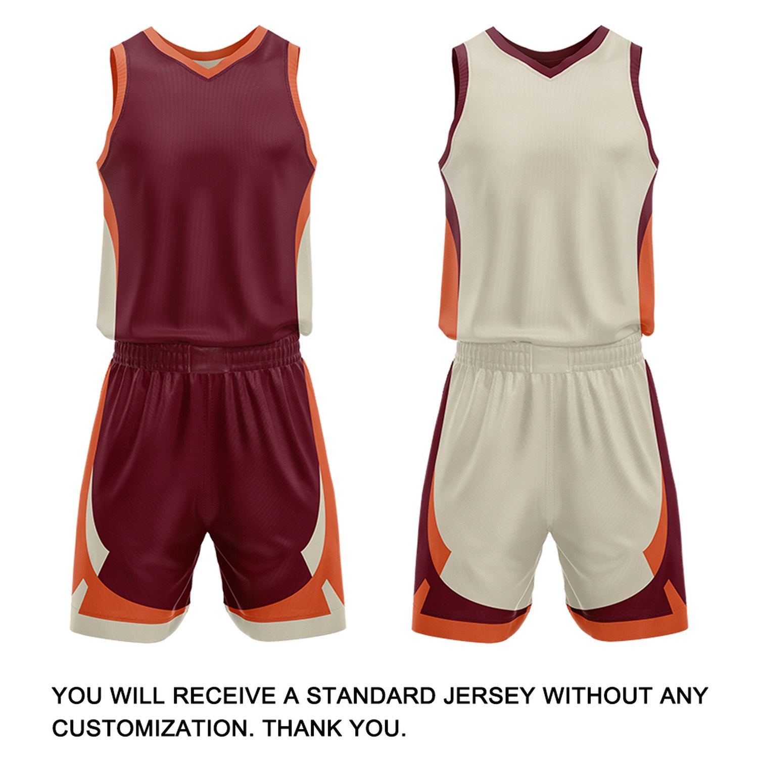 Custom Maroon Cream Reversible Basketball Jersey Set | Personalized Name Number Mesh Sports Uniform