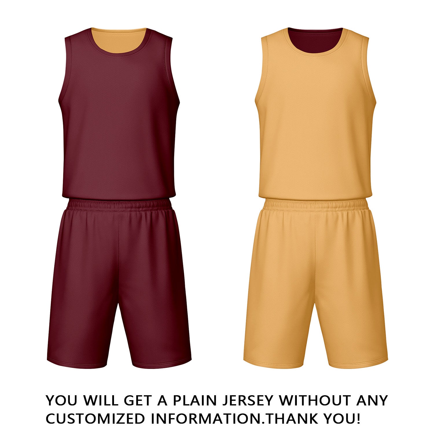 Custom Maroon & Gold Reversible Basketball Jersey Shorts Set | Personalized Team Uniform