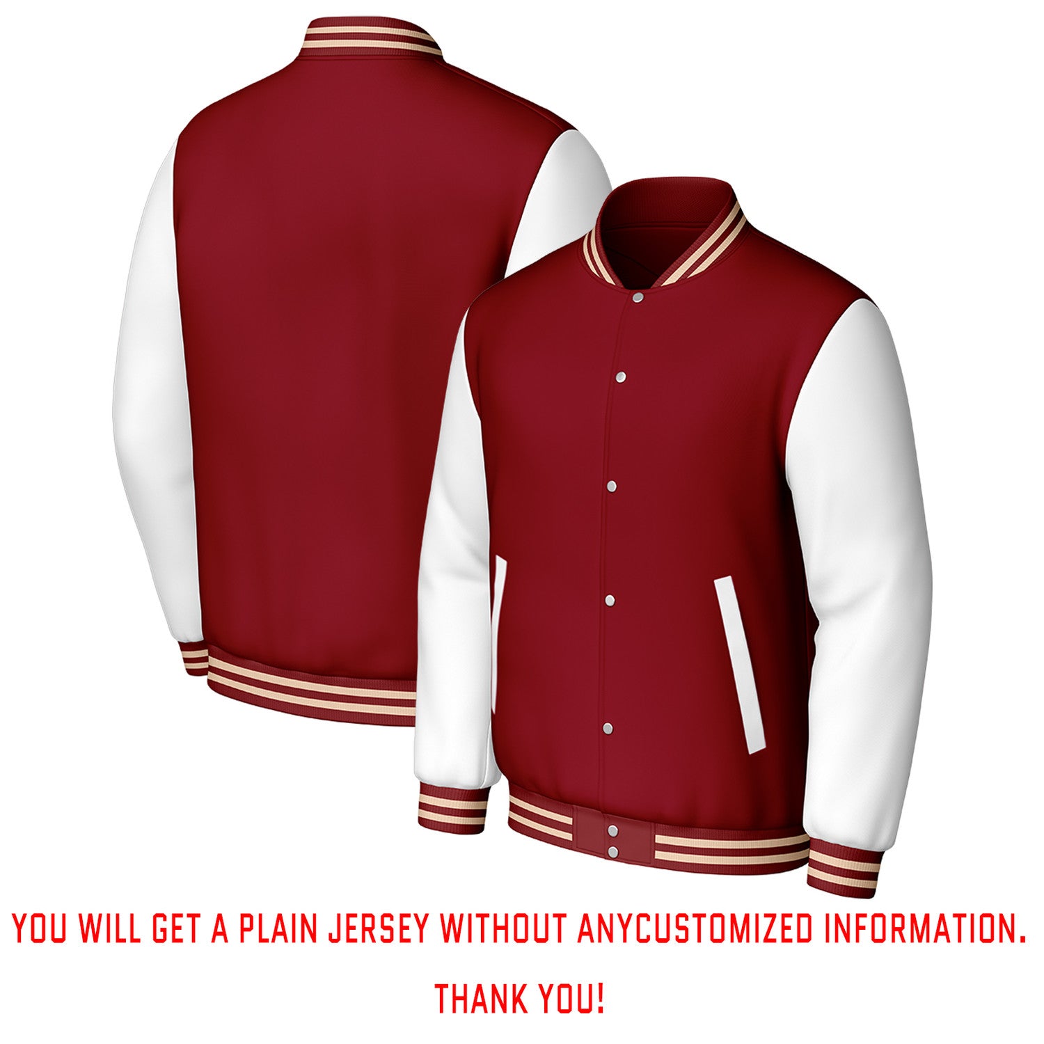 Custom Maroon & White Varsity Baseball Jacket | Personalized Letterman Baseball Bomber for Adult & Youth